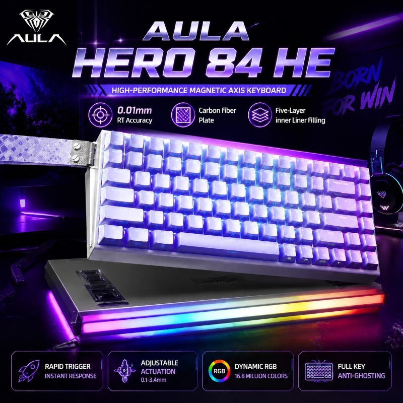 Gaming Keyboard Magnetic Switches - Механическая игровая клавиатура AULA HERO84 с