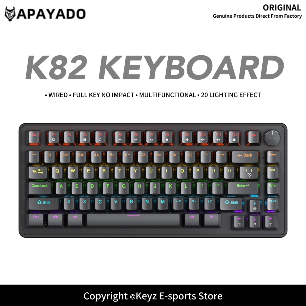 Keyboard Gaming Blue Switch - Портативная проводная механическая клавиатура K82 75%