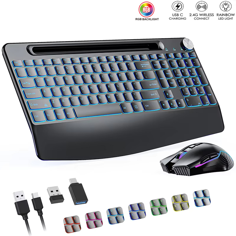 Gaming Keyboard Ergonomics - Комбинированная беспроводная клавиатура и мышь 2,4G