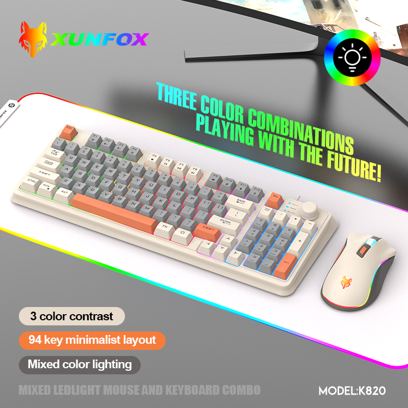 Gaming Keyboard And Mouse Wireless - K820 USB проводная игровая клавиатура и