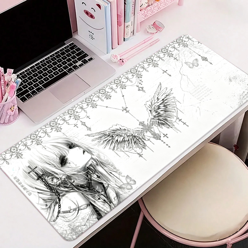 Gaming Keyboard And Mouse Pad - Кожаный коврик для мыши, черно-белый, в