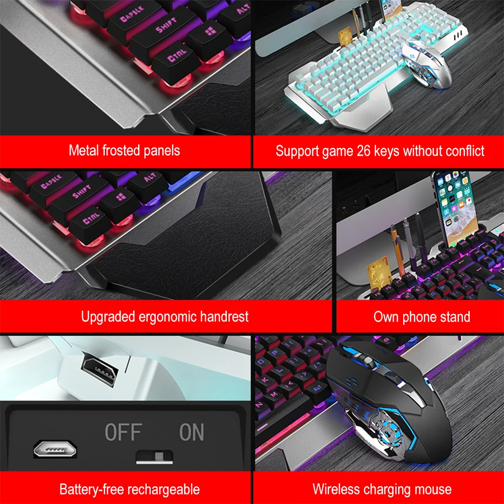 K680 перезаряжаемый 2,4G беспр – обзор и цена Gaming Keyboard And Mouse Wireless