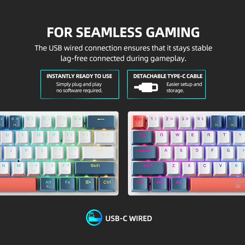 K500-B61 Мини-механическая кла – обзор и цена Keyboard Gaming Blue Switch