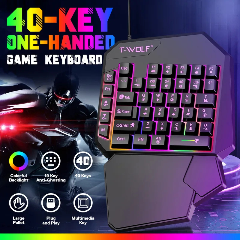 Набор 5-в-1: мини-игровая клав – обзор и цена Gaming Keyboard 1 Hand
