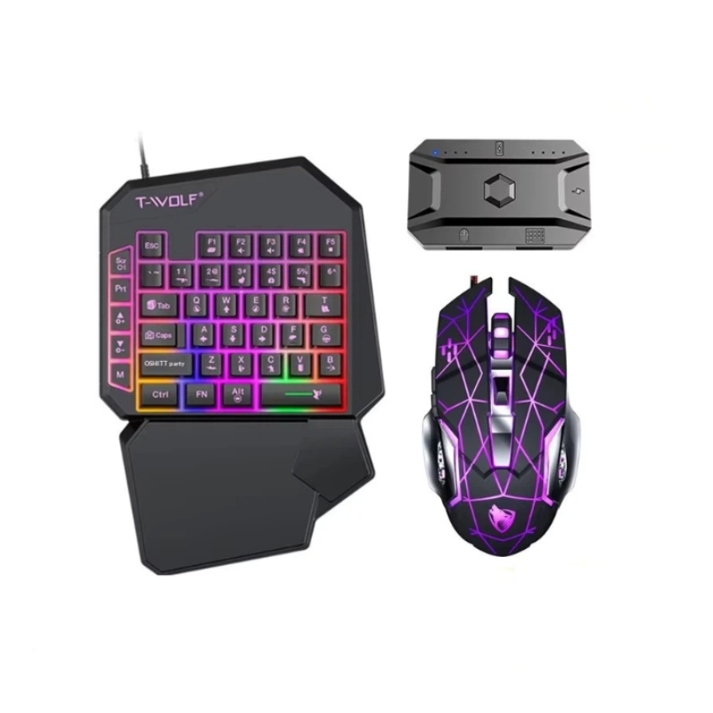 Игровой набор T-Wolf Tf950 5 в – обзор и цена Gaming Keyboard 1 Hand